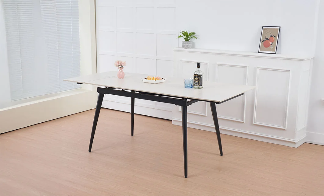 Set Masă Living Extensibilă Setul de masă extensibilă DTM0101CS cu 6 scaune DCM2001AF Bej