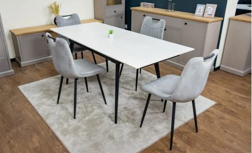 Set Masă Living Extensibilă DTM0101 CS Bej cu 4 Scaune KJC0358 Gri