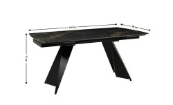Masa Extensibila Blat Ceramic Negru/Auriu DTM0105CS