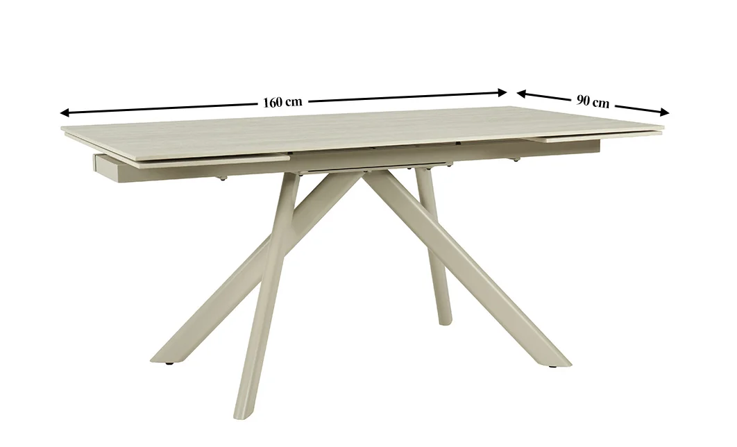 Set Masă Living Extensibilă Setul de masă extensibilă DTM0107CS Bej cu 6 scaune DCM0108CS Gri Deschis 1