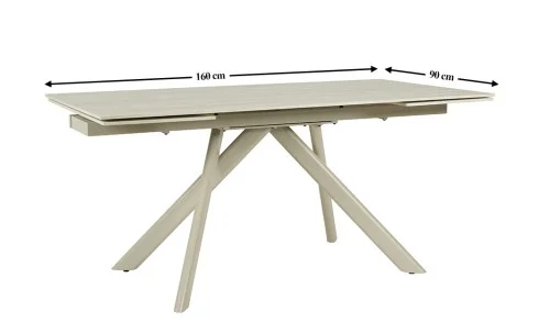 Set Masă Living Extensibilă Setul de masă extensibilă DTM0107CS Bej cu 6 scaune DCM0108CS Gri Deschis