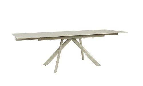 Set Masă Living Extensibilă Setul de masă extensibilă DTM0107CS Bej cu 6 scaune DCM0108CS Gri Deschis