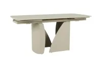 Set Masă Living Extensibilă Bej DTM0405CS Blat Ceramic cu 6 Scaune Rotative DCM0104CS Gri 4