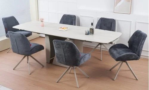 Masă Living Extensibilă DTM0405CS cu Blat Ceramic Bej