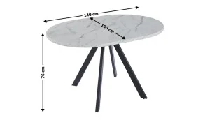 Masă Living Extensibilă DTW0902MBE Alb Ceramic