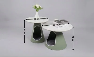 Set Măsuțe Cafea KJCT021 Alb / Verde