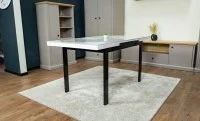 Masă Extensibilă Blat Ceramic Alb-Cappuccino KJT416 / DT018 5