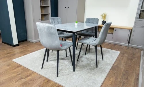 Set Masă Living cu 4 Scaune KJD6314 Gri