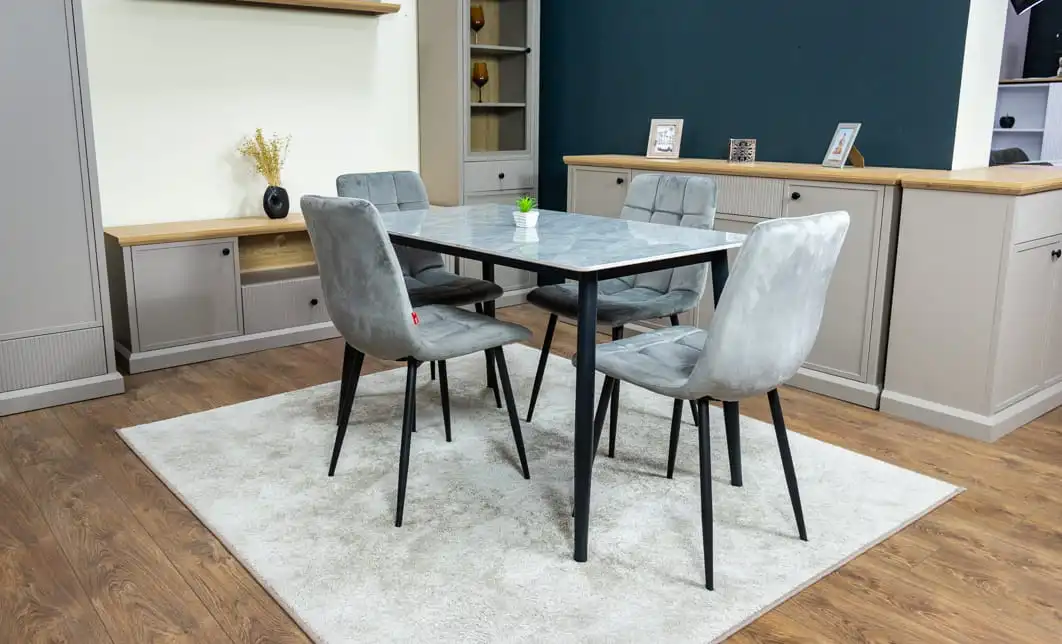 Set Masă Living cu 4 Scaune KJD6314 Gri 4