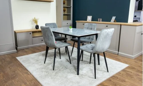 Set Masă Living cu 4 Scaune KJD6314 Gri