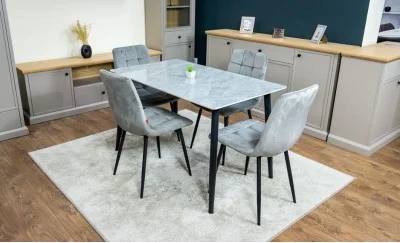 Set Masă Living cu 4 Scaune KJD6314 Gri