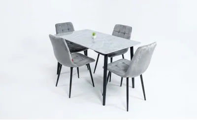 Set Masă Living cu 4 Scaune KJD6314 Gri