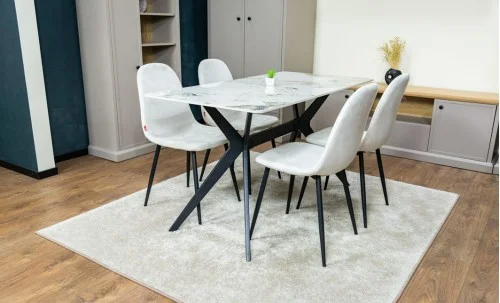 Set Masă Living cu 4 Scaune KJD6315 Bej