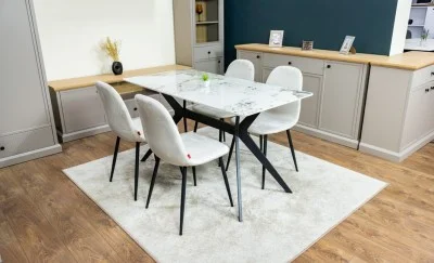 Set Masă Living cu 4 Scaune KJD6315 Bej