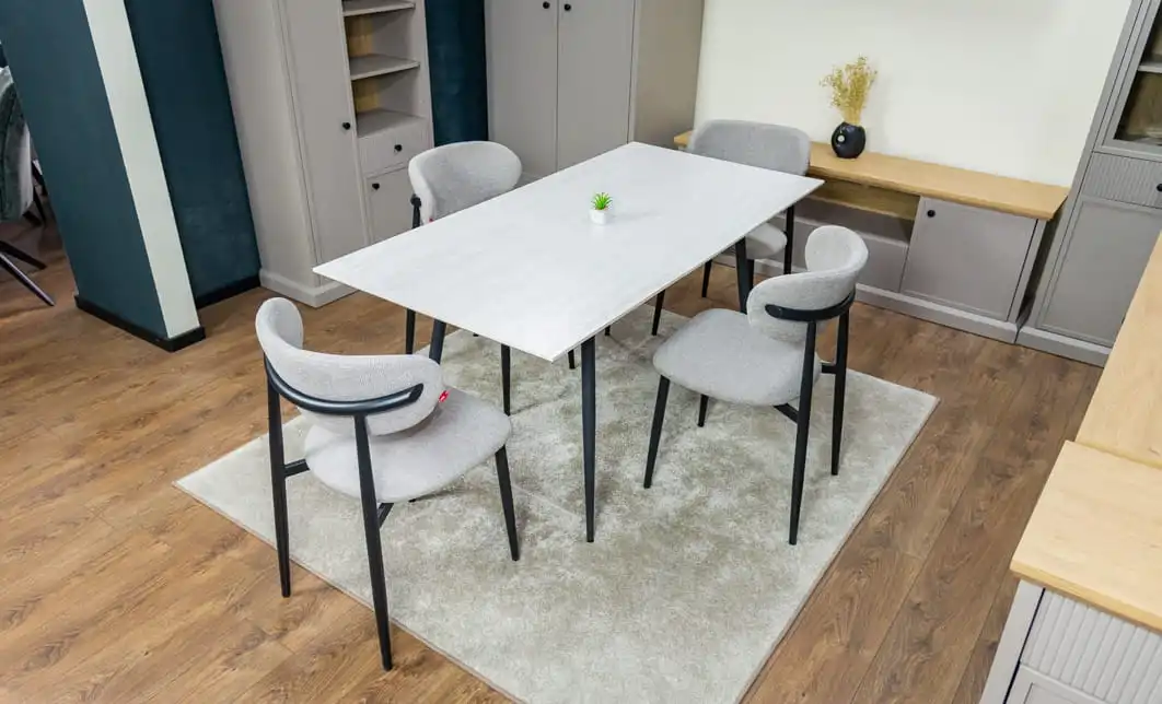 Set Masă Living Extensibilă cu 4 Scaune KJD6316 Gri 8