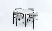Set Masă Living Extensibilă cu 4 Scaune KJD6316 Gri