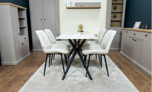 Set Masă Living cu 4 Scaune KJD6317 Bej