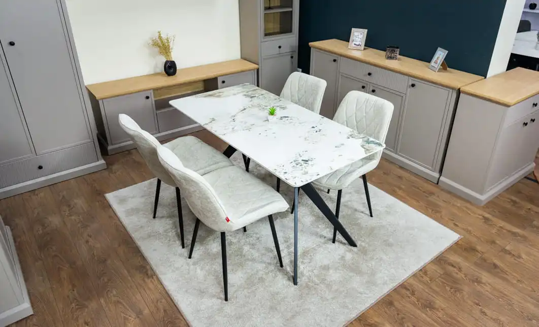 Set Masă Living cu 4 Scaune KJD6317 Bej 3