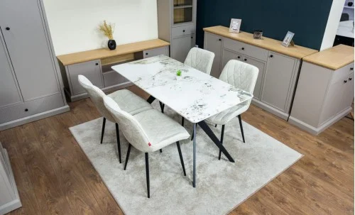 Set Masă Living cu 4 Scaune KJD6317 Bej