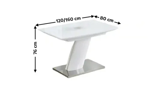 Set Masa Living Extensibila KJT380 Alb cu 6 Scaune KJC356 Bej