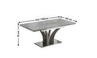 Set Masă Living Extensibilă KJT385 Gri cu 4 Scaune KJC80 Gri 2
