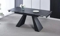 Set Masă Living Extensibilă KJT416 Neagră cu 4 Scaune J262-L Gri 7