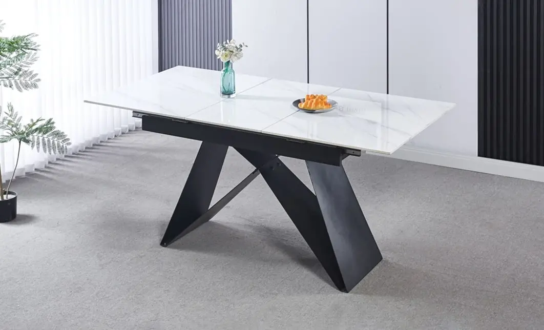 Masa Living  Extensibila Blat Ceramic Alb KJT417 2