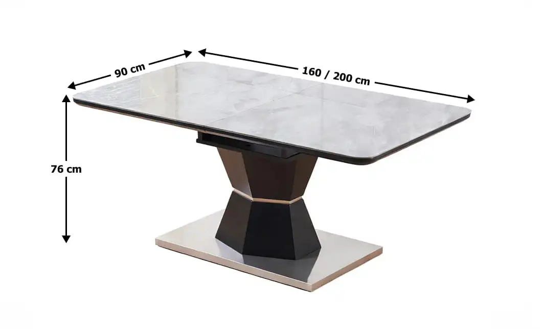 Masă Living Extensibilă Blat Ceramic KJT4712 Gri 1