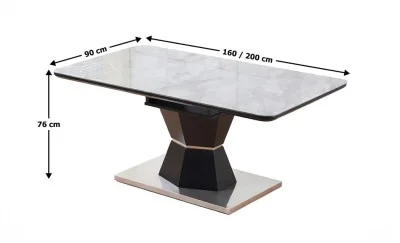 Masă Living Extensibilă Blat Ceramic KJT4712 Gri