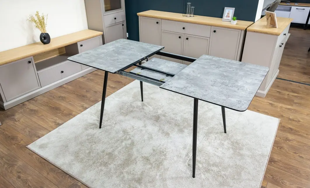 Set Masă Living Extensibilă KJT546 Gri cu 4 Scaune Tapițate KJC0358 Verzi 5