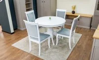 Set Masă Living Extensibilă Olivia Alb cu 4 Scaune Aberden 2