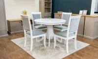 Set Masă Living Extensibilă Olivia Alb cu 4 Scaune Aberden 5