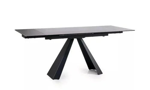 Set Masă Living Extensibilă Blat Ceramic Salvadore Gri/Negru Mat cu 6 Scaune Living KJC4344 Gri Închis