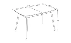 Masa Living Extensibila Yense 125 cm Gri