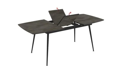 Set Masă Living Extensibilă Yense 125 Gri cu 4 Scaune Tapițate KJC0358 Gri