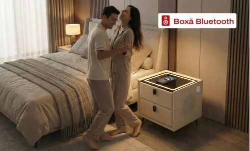 Noptieră Smart Multifuncțională KJ106 Albă