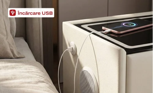 Noptieră Smart Multifuncțională KJ106 Albă