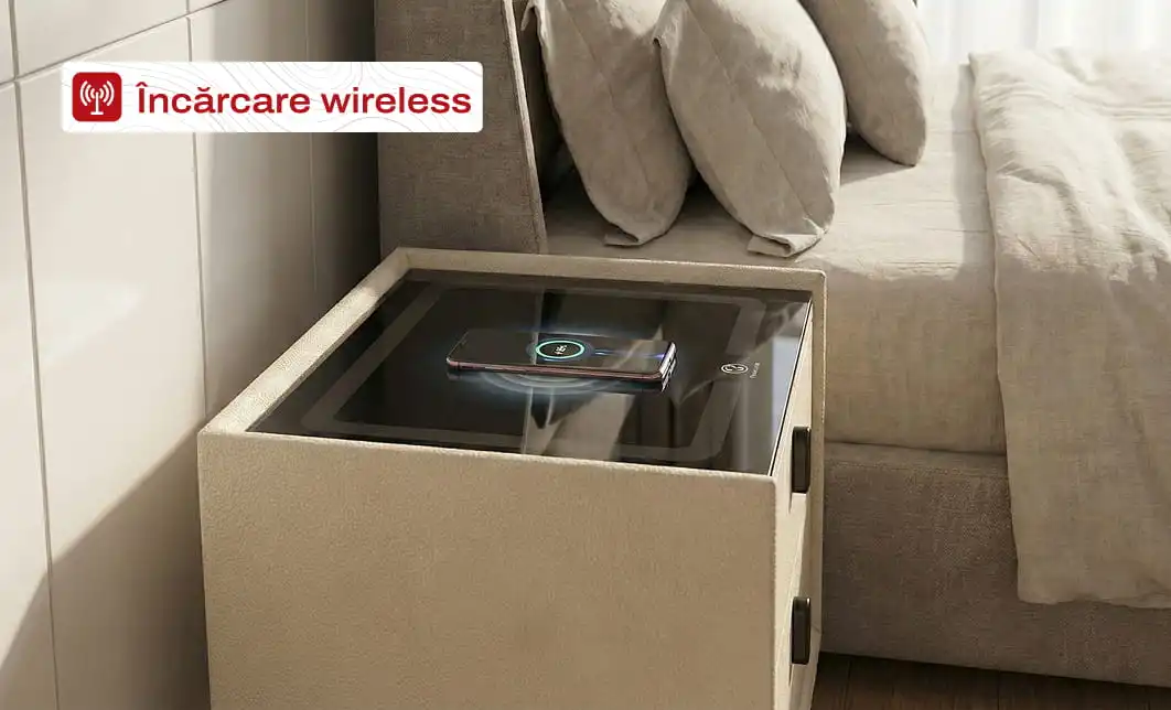 Noptieră Smart Multifuncțională KJ106 Albă 2