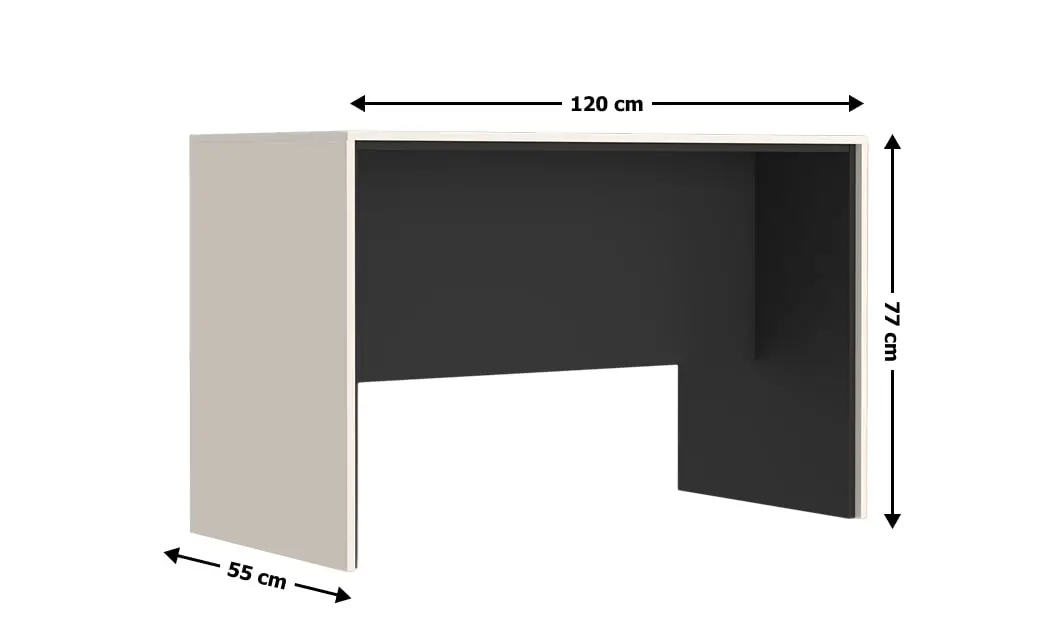 Masă Birou Prime BIU120 60, Cashmir / Negru 1