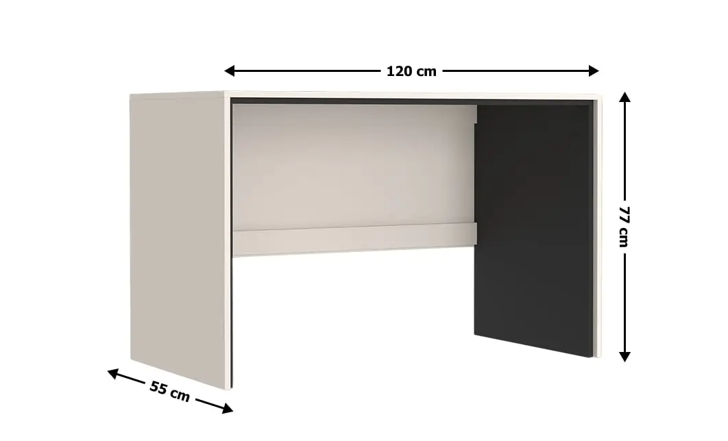 Masă Birou Prime BIU120 65, Cashmir / Negru 1