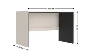 Masă Birou Prime BIU120 65, Cashmir / Negru