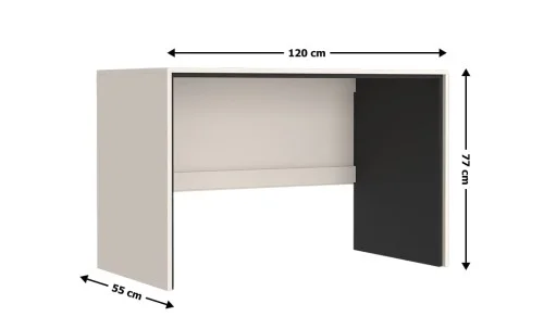 Masă Birou Prime BIU120 65, Cashmir / Negru
