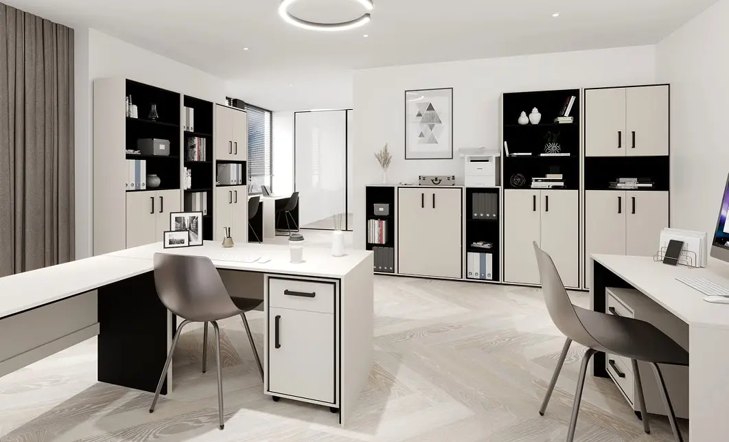 Masă Birou Prime BIU120 60, Cashmir / Negru 2