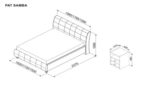 Pat Tapitat Samba  Gri 180 x 200
