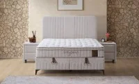 Set Pat Tapițat cu Saltea Vogue și Somieră Rabatabilă 160x200