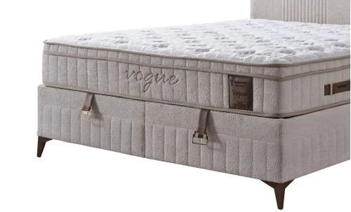 Set Pat Tapițat cu Saltea Vogue și Somieră Rabatabilă 160x200