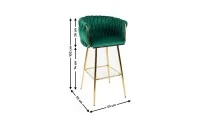 Scaun Bar KJC365 Verde & Picioare Aurii 1