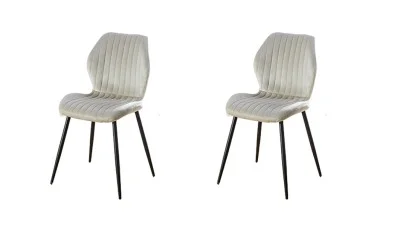 Set 2 Scaune Living Tapițate KJC104 Bej
