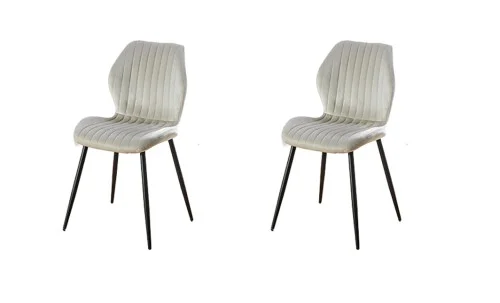 Set 2 Scaune Living Tapițate KJC104 Bej