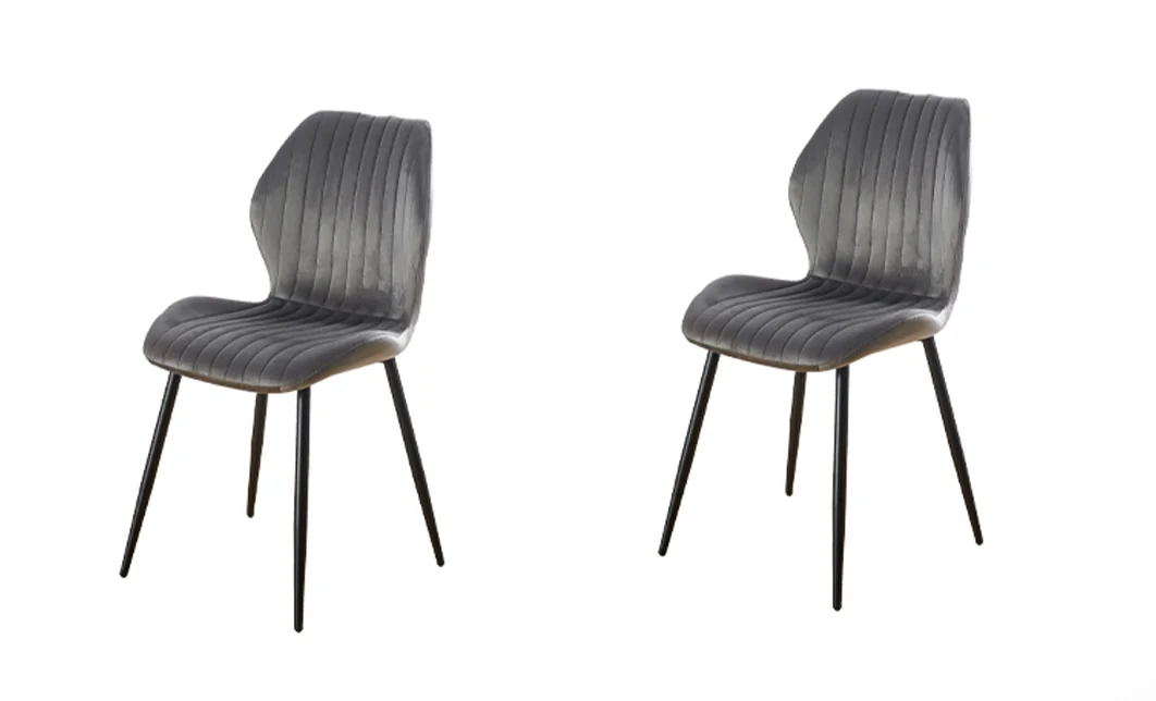 Set 2 Scaune Living Tapițate KJC104 Gri